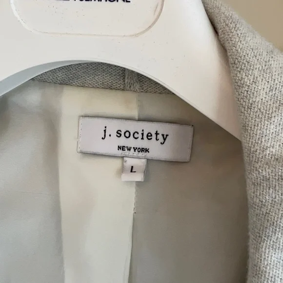 Jacket vegan leather moto style white with gray hood insert - Picture 3 of 7